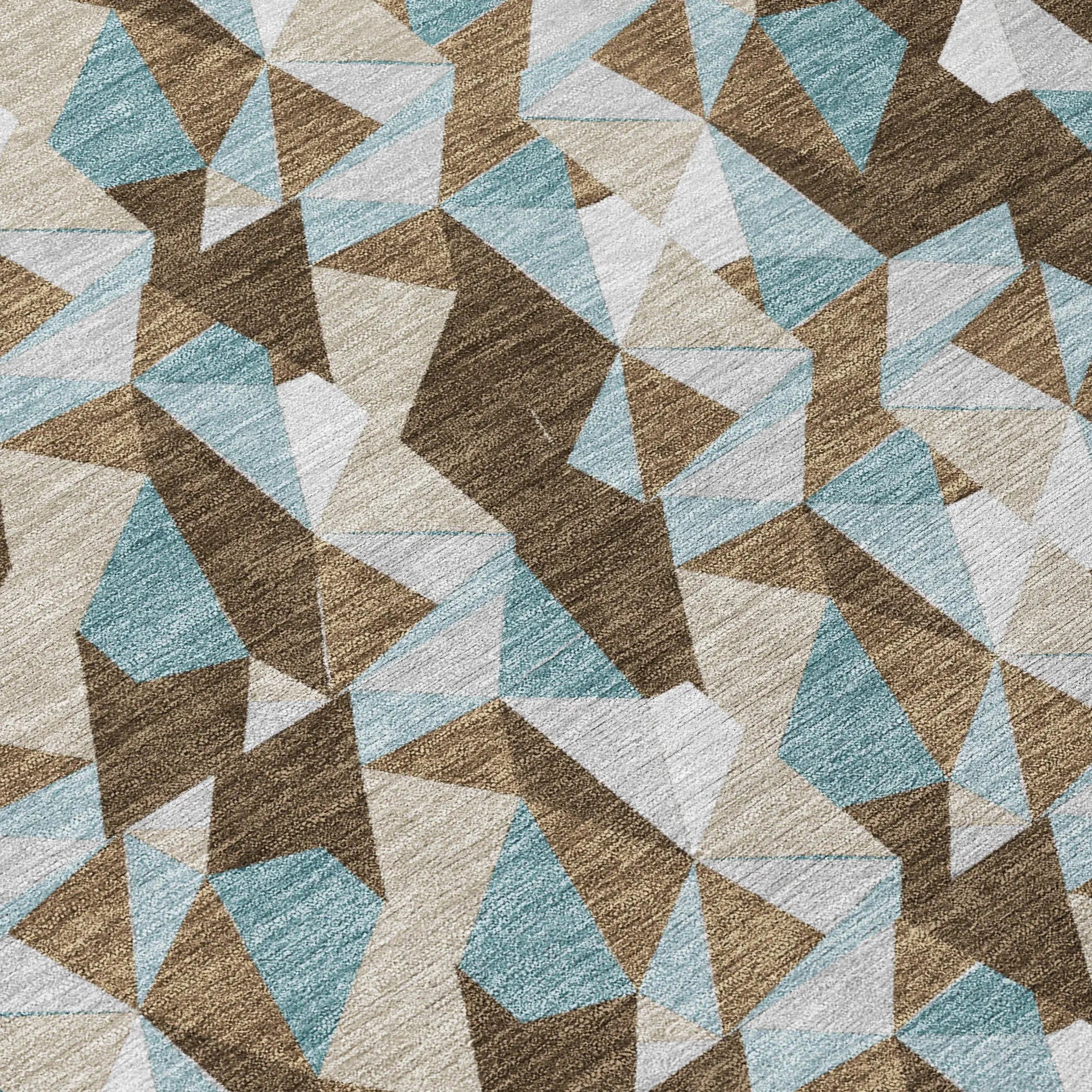 5' X 8' Chocolate And Brown Geometric Washable Indoor Outdoor Area Rug Homeroots Outdoor